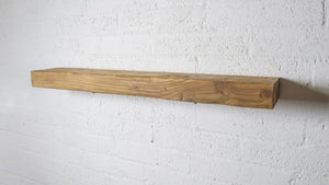 Rustic Medium Oak Styled 8x4 Inch Mantle Piece for Stove Air-Dried Beam Fireplace or Floating Shelf