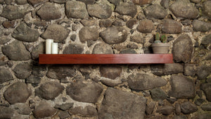 Mahogany Finish Rustic Air-Dried Fireplace Beam Stove Mantle Piece Floating Shelf