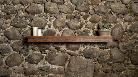 Dark Oak Brown 6x2' Rustic Air-Dried Fireplace Beam Mantle Piece Floating Shelf